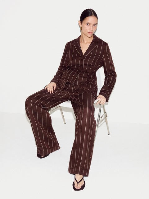 Relaxed Pinstripe Shirt Jacket