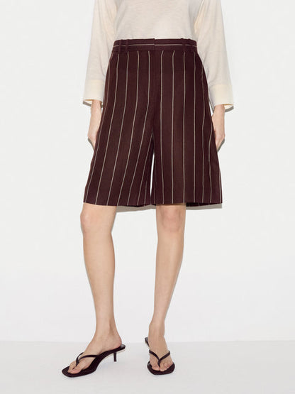 Pinstripe Bermuda Shorts