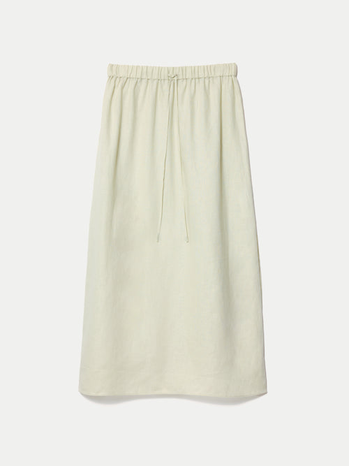 Linen Drawstring Maxi Skirt