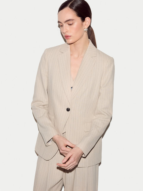 Duke Linen Cotton Stripe Blazer