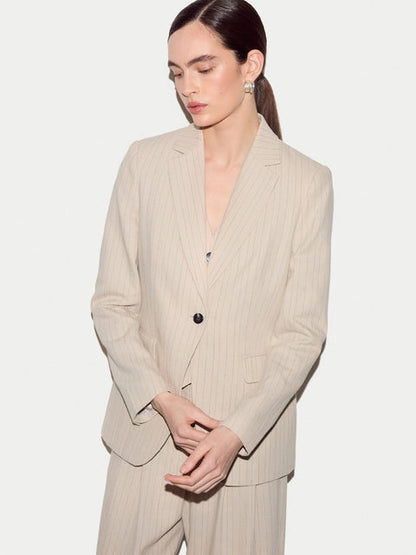 Duke Linen Cotton Stripe Blazer