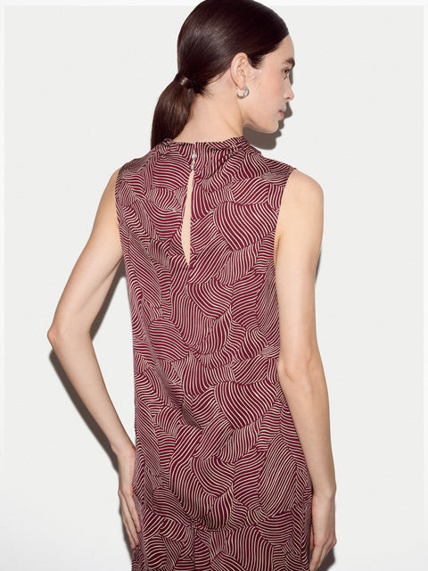 Optic Swirl Cowl Neck Top