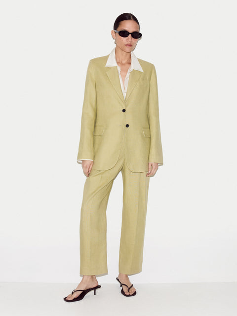 Linen Pleat Tapered Trouser