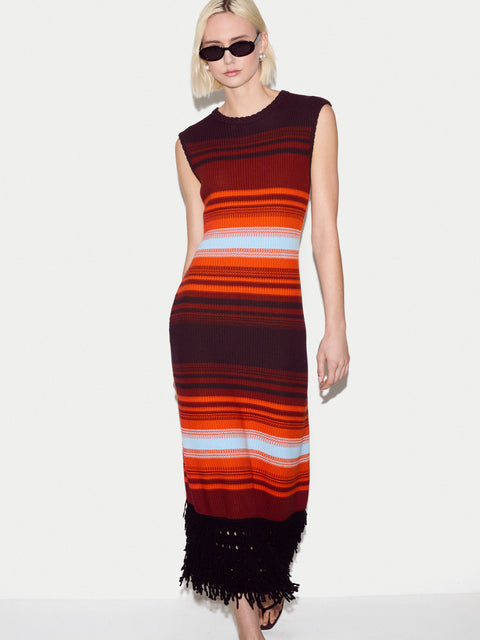 Sunset Stripe Knit Dress