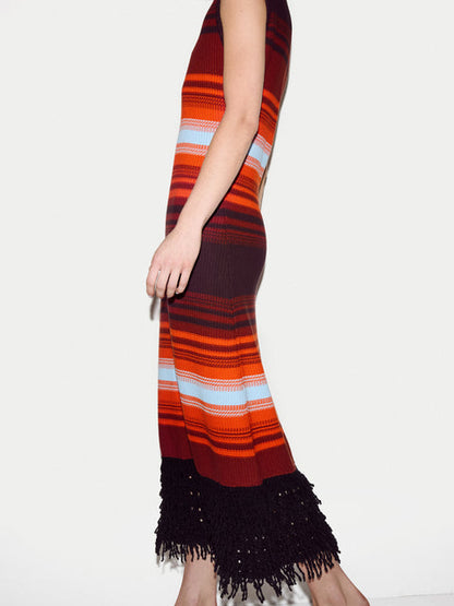 Sunset Stripe Knit Dress