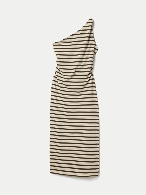 Stripe One Shoulder Dress