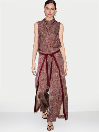 Optic Swirl Wrap Front Trouser