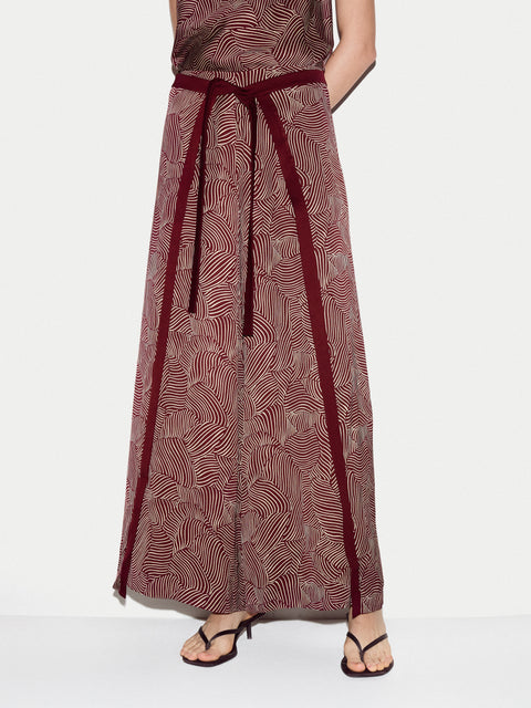 Optic Swirl Wrap Front Trouser