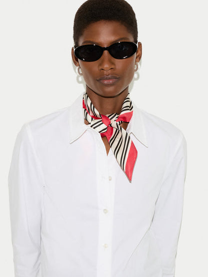 Stripe Silk Twill Scarf