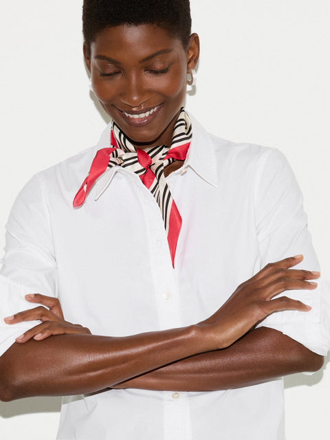 Stripe Silk Twill Scarf