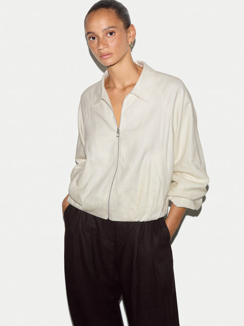 Linen Bomber Jacket