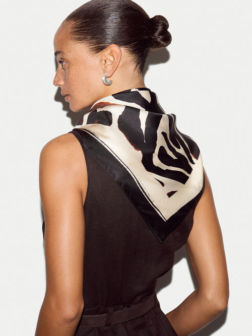Zebra Silk Square Scarf