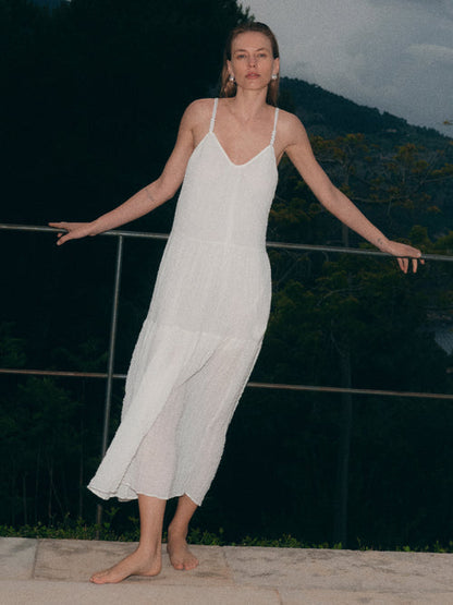 Textured Cotton Maxi Dress