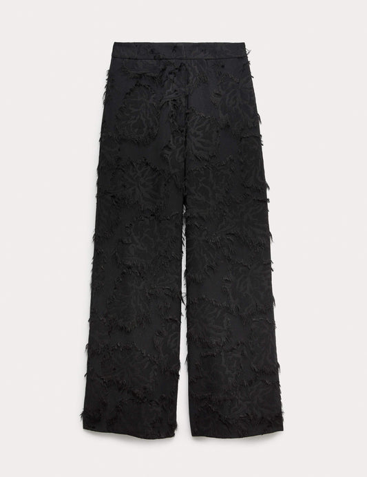Jacquard Fringe Wide Leg Trousers
