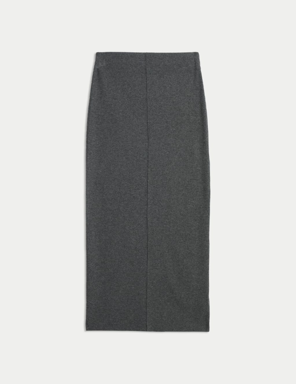 Jersey Ribbed Knee Length A-Line Skirt