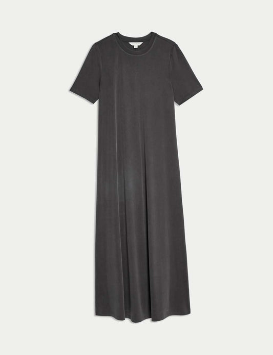 Jersey Ribbed Maxi Column Dress