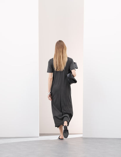 Jersey Ribbed Maxi Column Dress