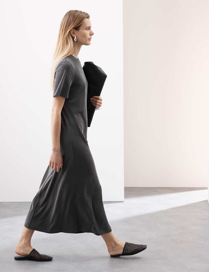 Jersey Ribbed Maxi Column Dress