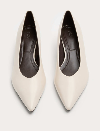 Kitten Heel Pointed Court Shoes