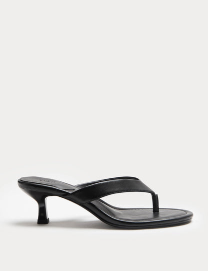 Kitten Heel Toe Post Sandals