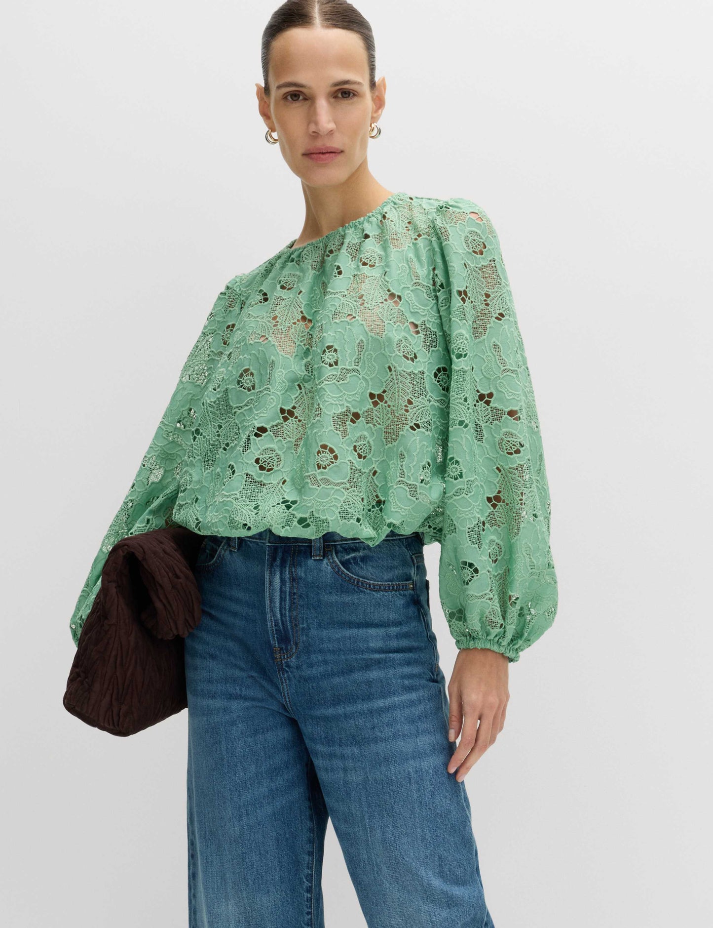 Lace Cutwork Detail Blouse