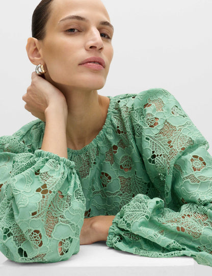Lace Cutwork Detail Blouse