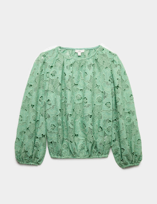 Lace Cutwork Detail Blouse