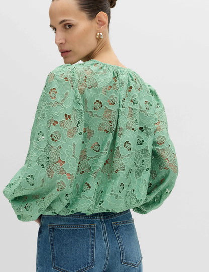 Lace Cutwork Detail Blouse