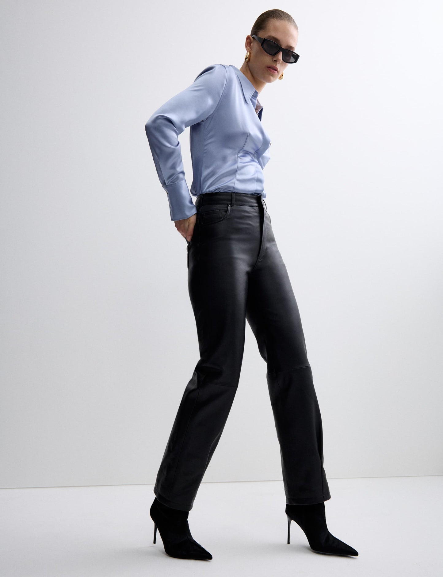 Leather High Waisted Trousers