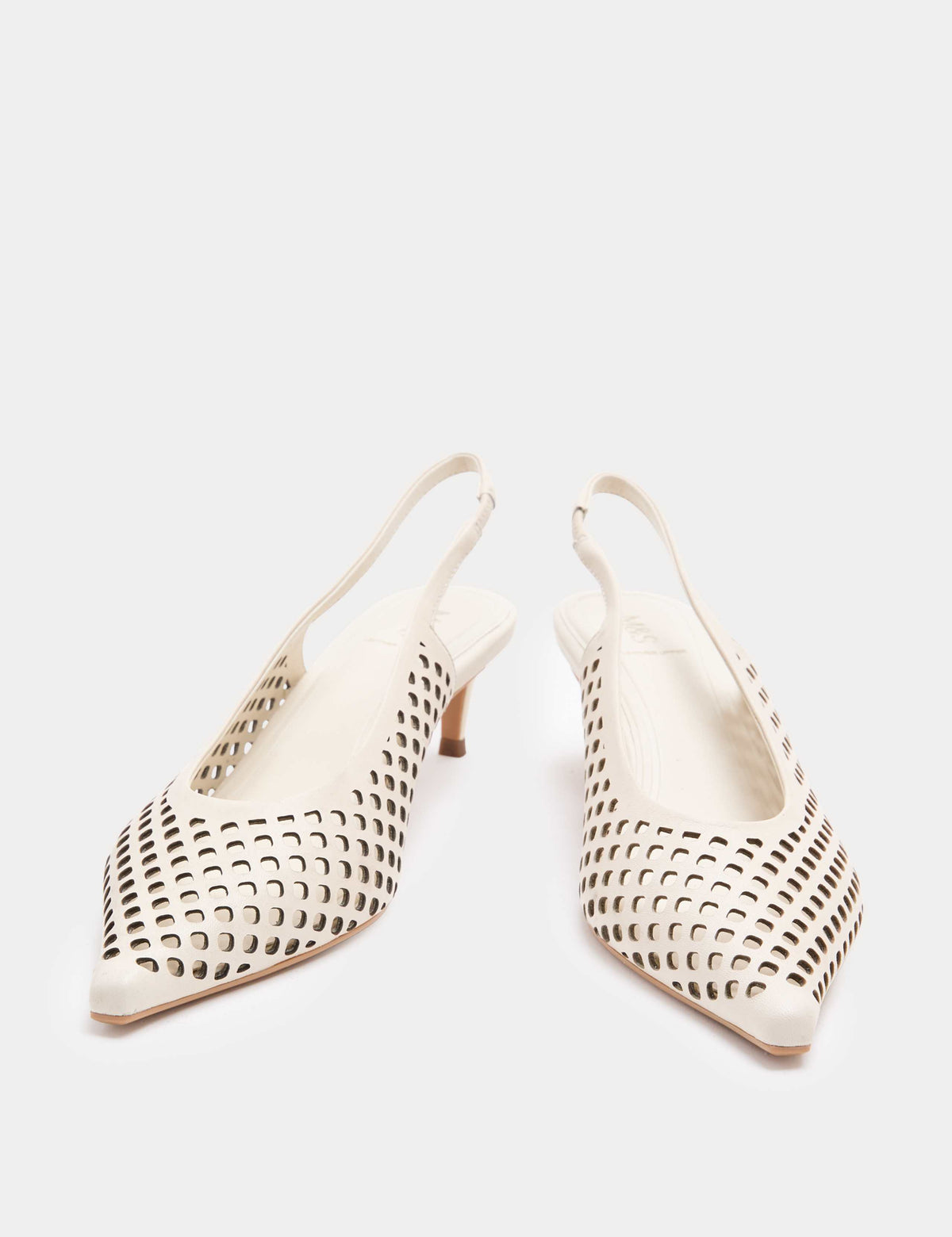 Leather Laser Cut Slingback Sandals