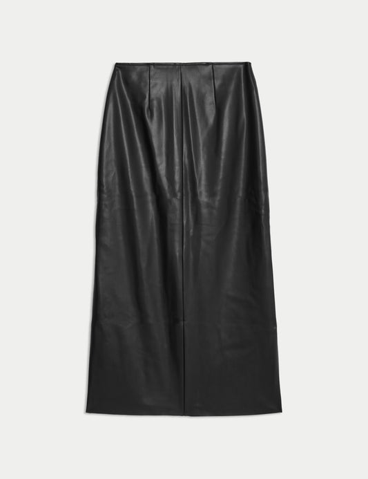 Leather Look Midaxi Pencil Skirt