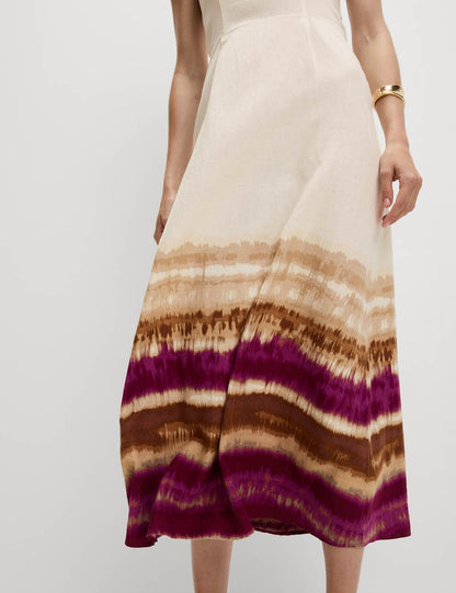 Linen Rich Bandeau Midaxi Dress