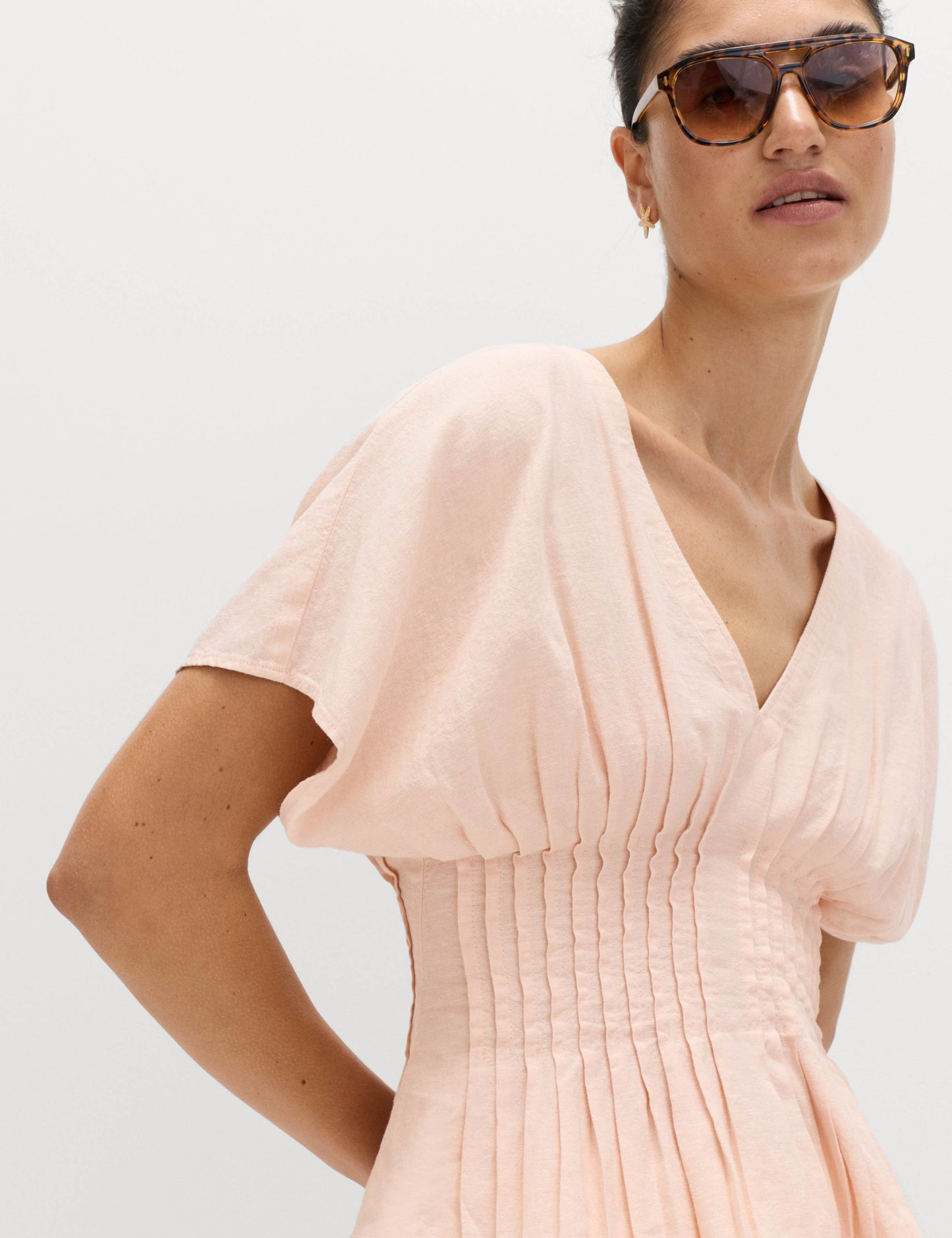 Linen Rich Seam Detail Waisted Top
