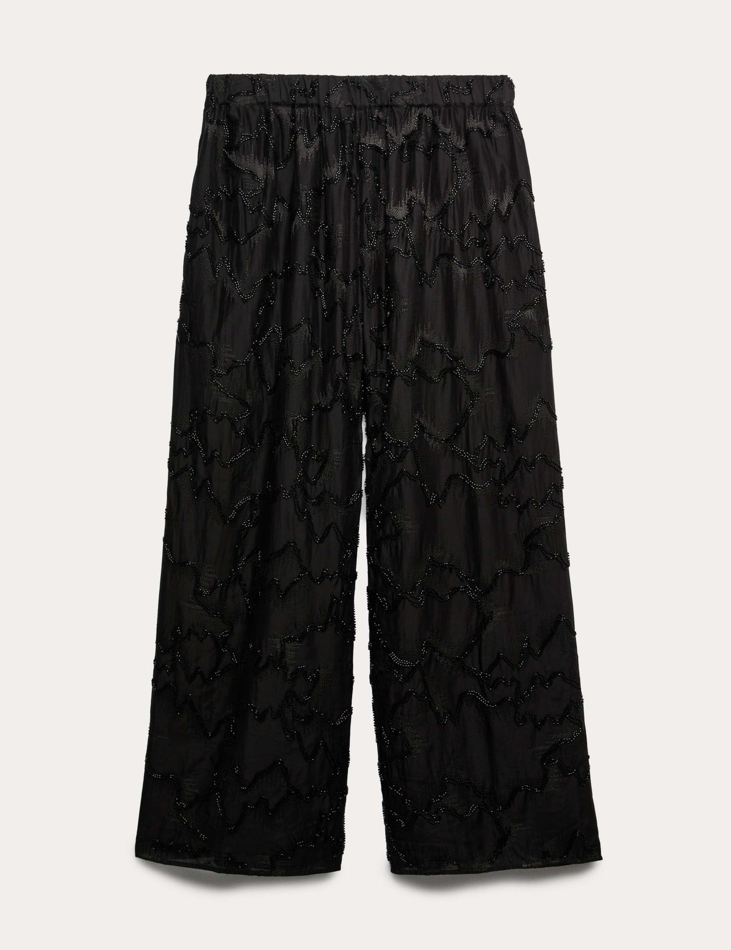 Lyocell Rich Beaded Wide Leg Trousers