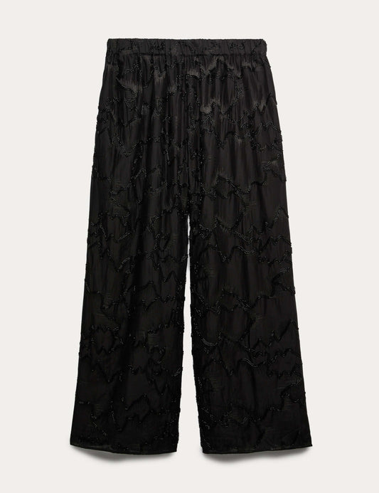 Lyocell Rich Beaded Wide Leg Trousers