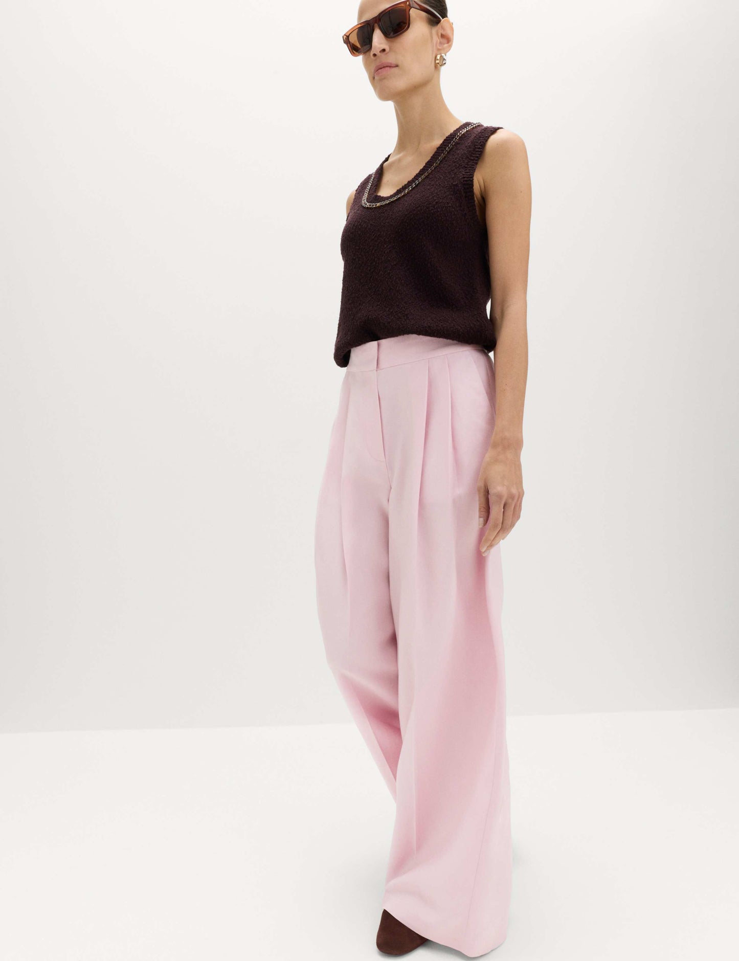 Lyocell Rich Pleat Front Palazzo Trousers