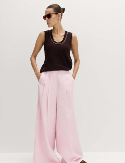 Lyocell Rich Pleat Front Palazzo Trousers