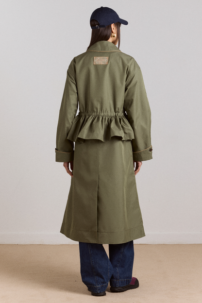 Multi-wear myrtle trench in khaki