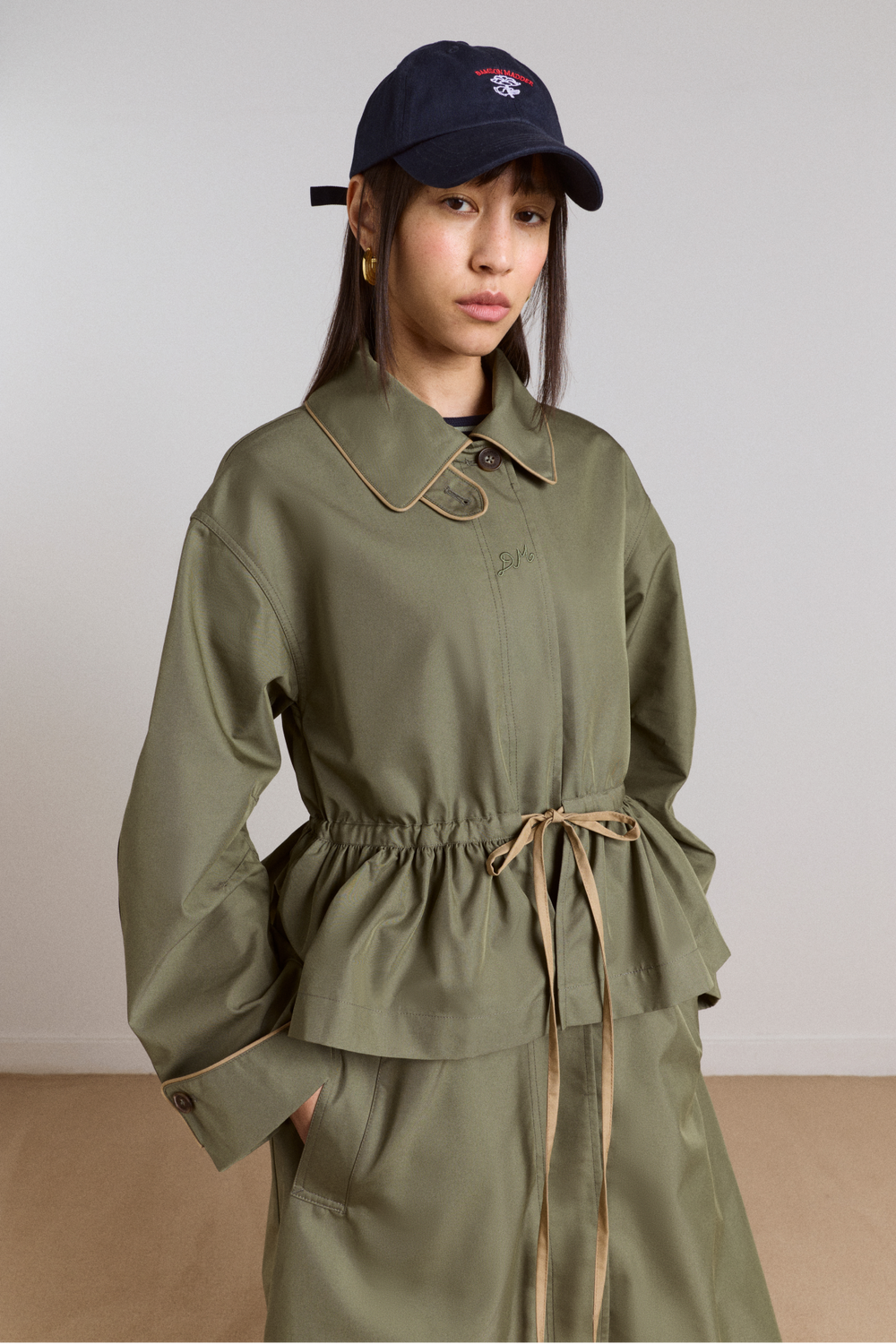 Multi-wear myrtle trench in khaki
