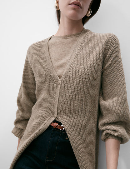 Merino Wool Rich Cardigan with Cashmere