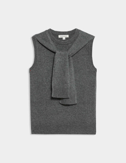 Merino Wool Rich Tie Front Knitted Vest