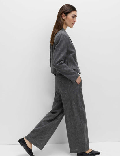 Metallic Lurex Barrel Leg Trousers