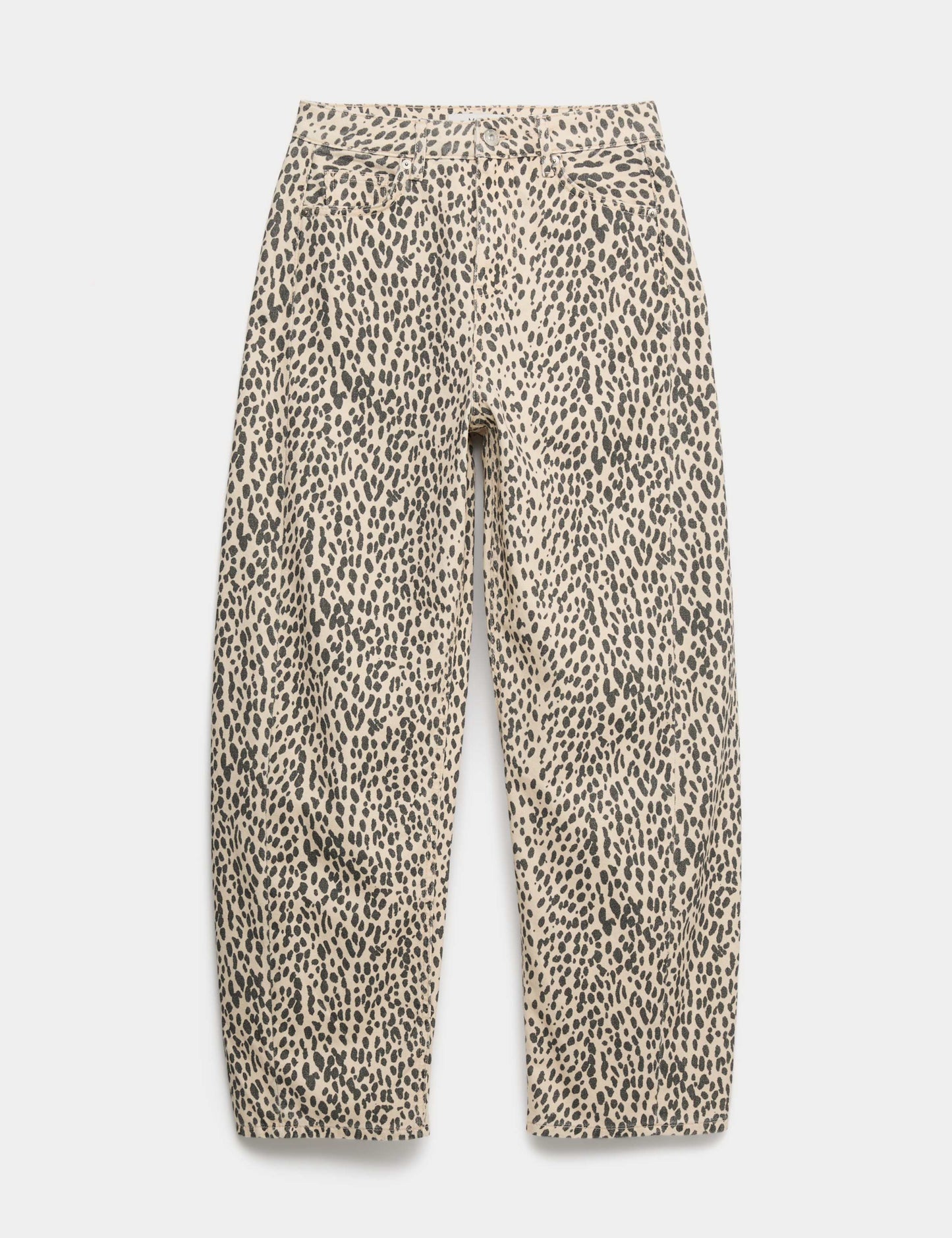Mid Rise Animal Barrel Jeans