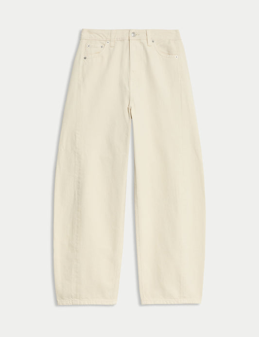 Mid Rise Barrel Jeans