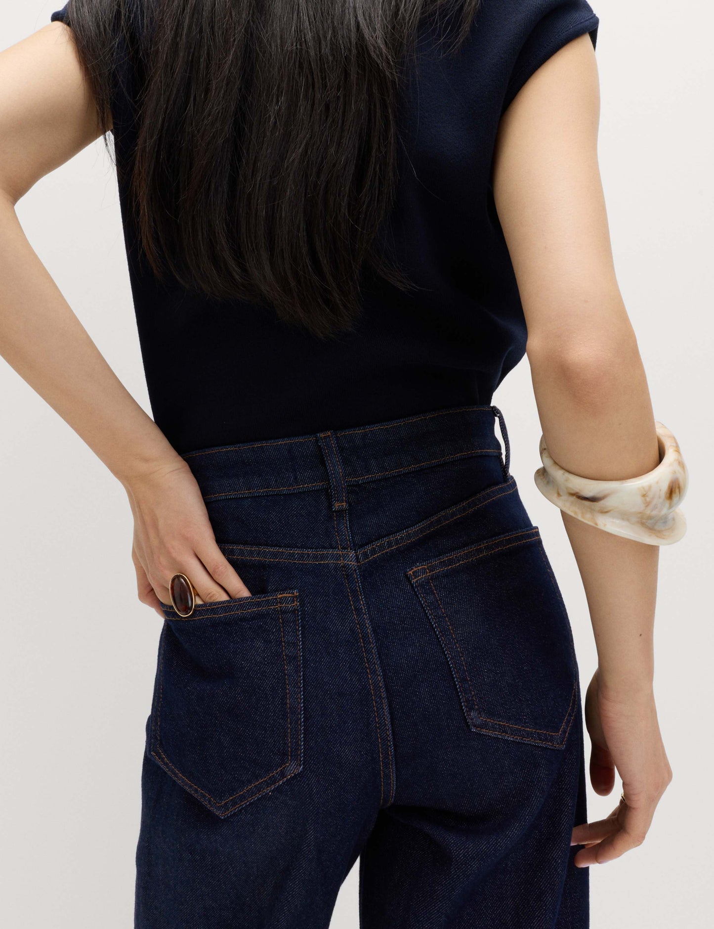 Mom High Waisted Ankle Grazer Jeans