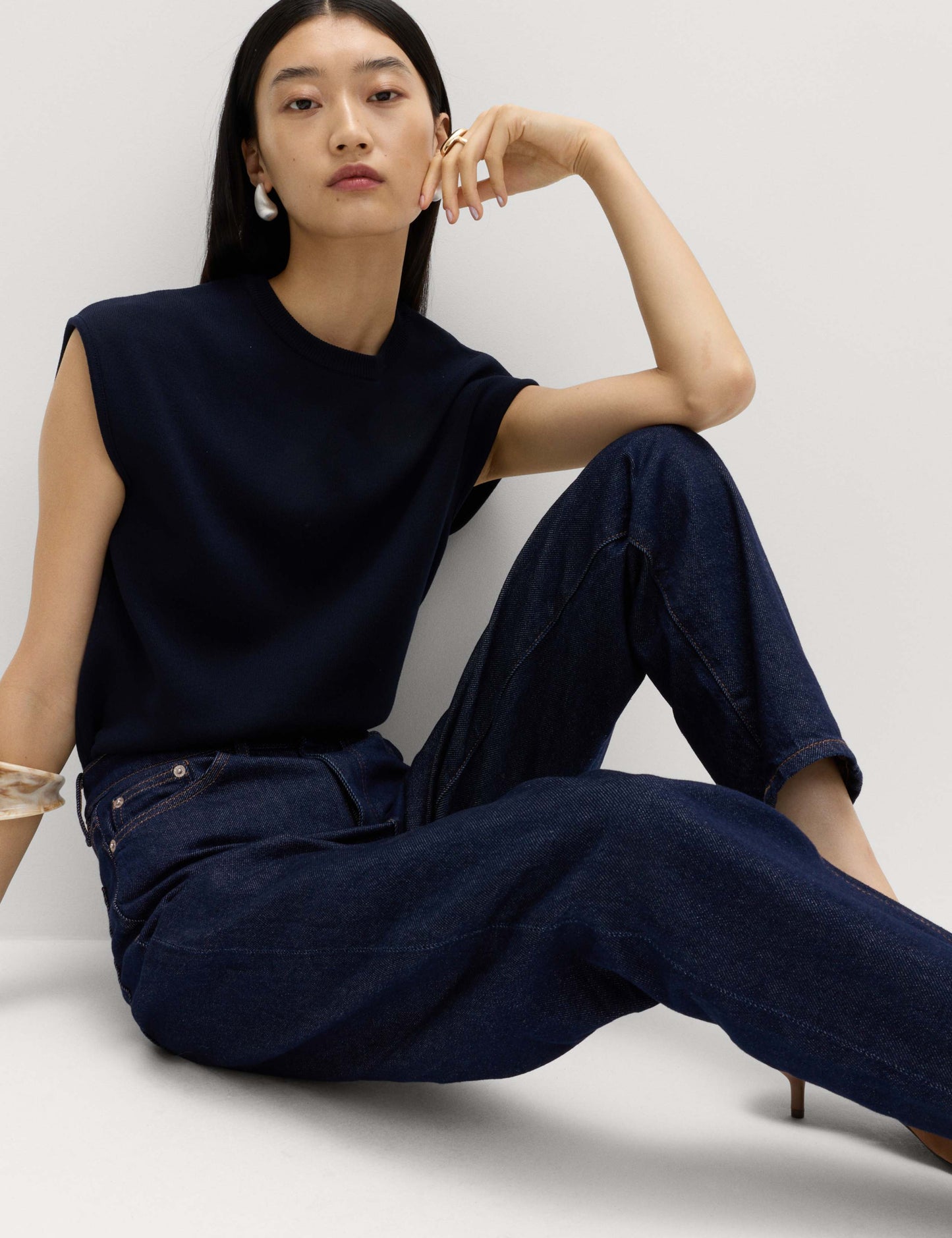 Mom High Waisted Ankle Grazer Jeans