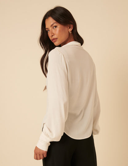 Cream Statement Collar Blouse