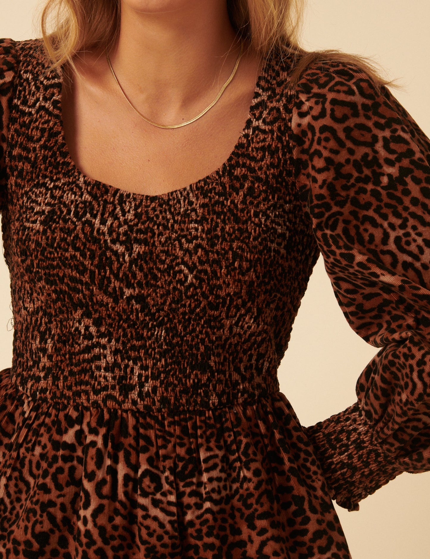 Leopard Print Balloon Sleeve Top