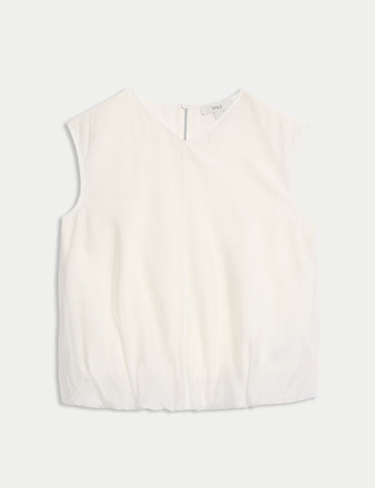 Organza Bubble Hem Top