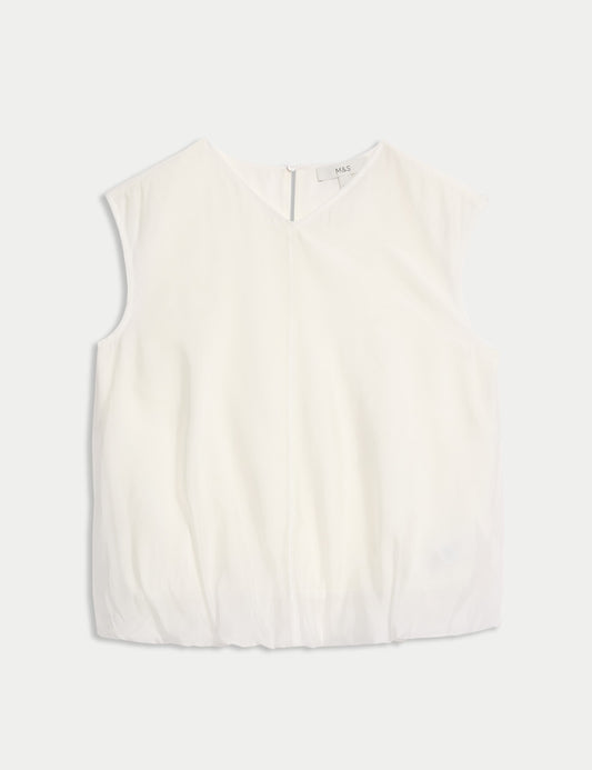 Organza Bubble Hem Top